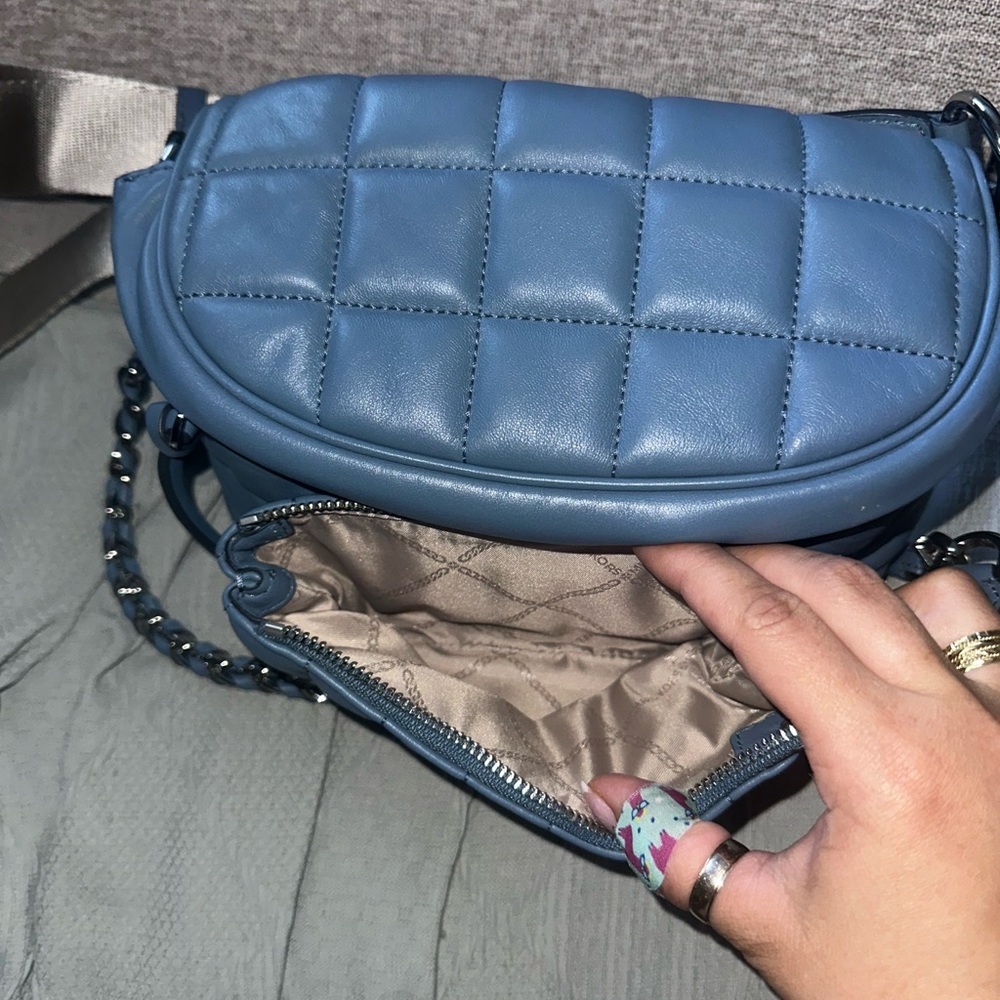Michael Kors belt bag Bum bag MK Blue Quilted leather Bag Fanny packc crossbody - Picture 6 of 11